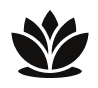 Black icon of a lotus flower.